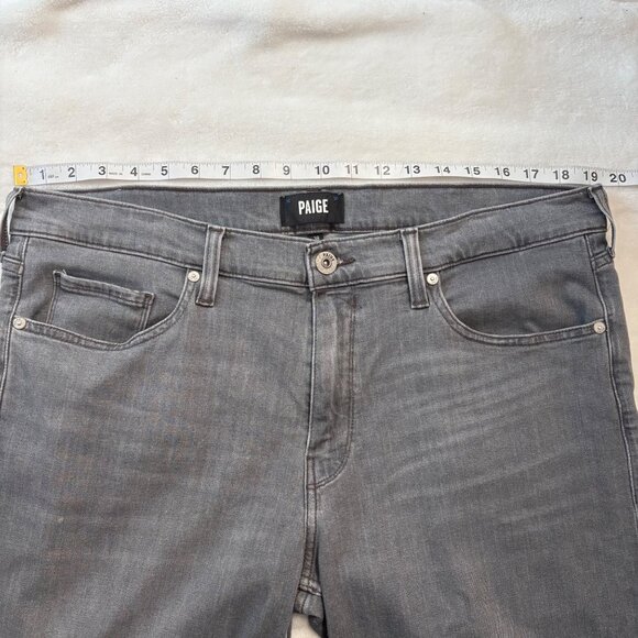 Paige Mens Grey Straight-Leg Jeans Size 38 Comfortable Fit - Picture 6 of 12